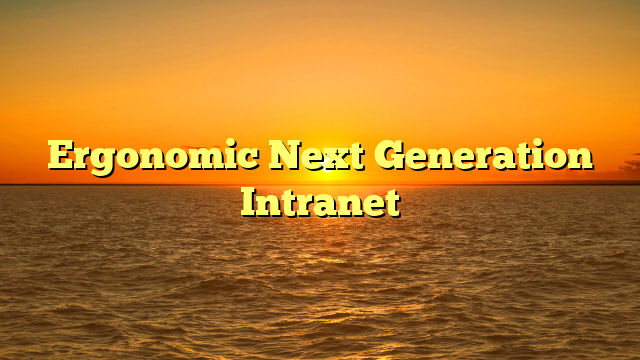 Ergonomic Next Generation Intranet